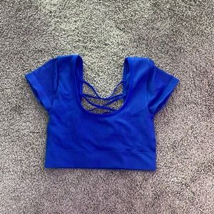 aerie dark blue crop top